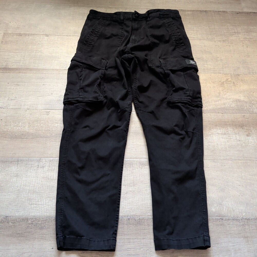 ​Zara Men DNWR Cargo Pants Size 32 Black Utility Multi Pocket Gorpcore Casual